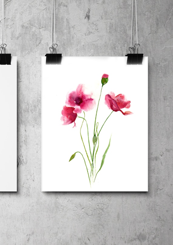 Blooming Poppy Field Poster Art Prints Wall Decoration Floral Pictures