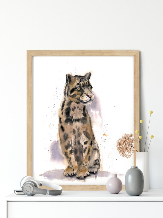 Giclee Print Jungle Leopard Safari Painting Art Africa Cat Nursery Decor Wall