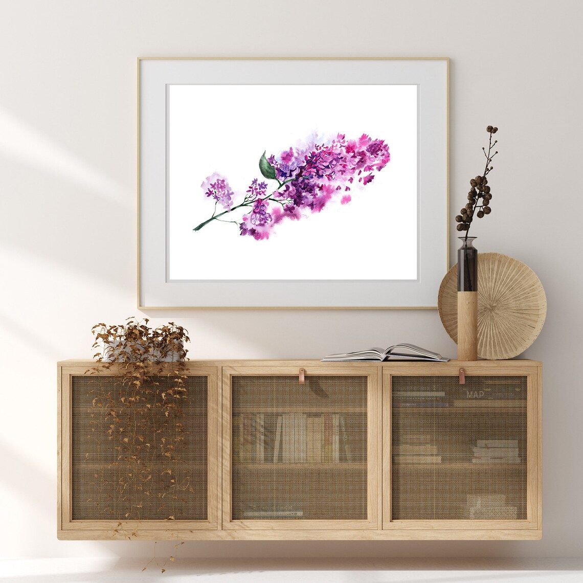 Lilac painting Print wall art decor botanical artwork | Etsy