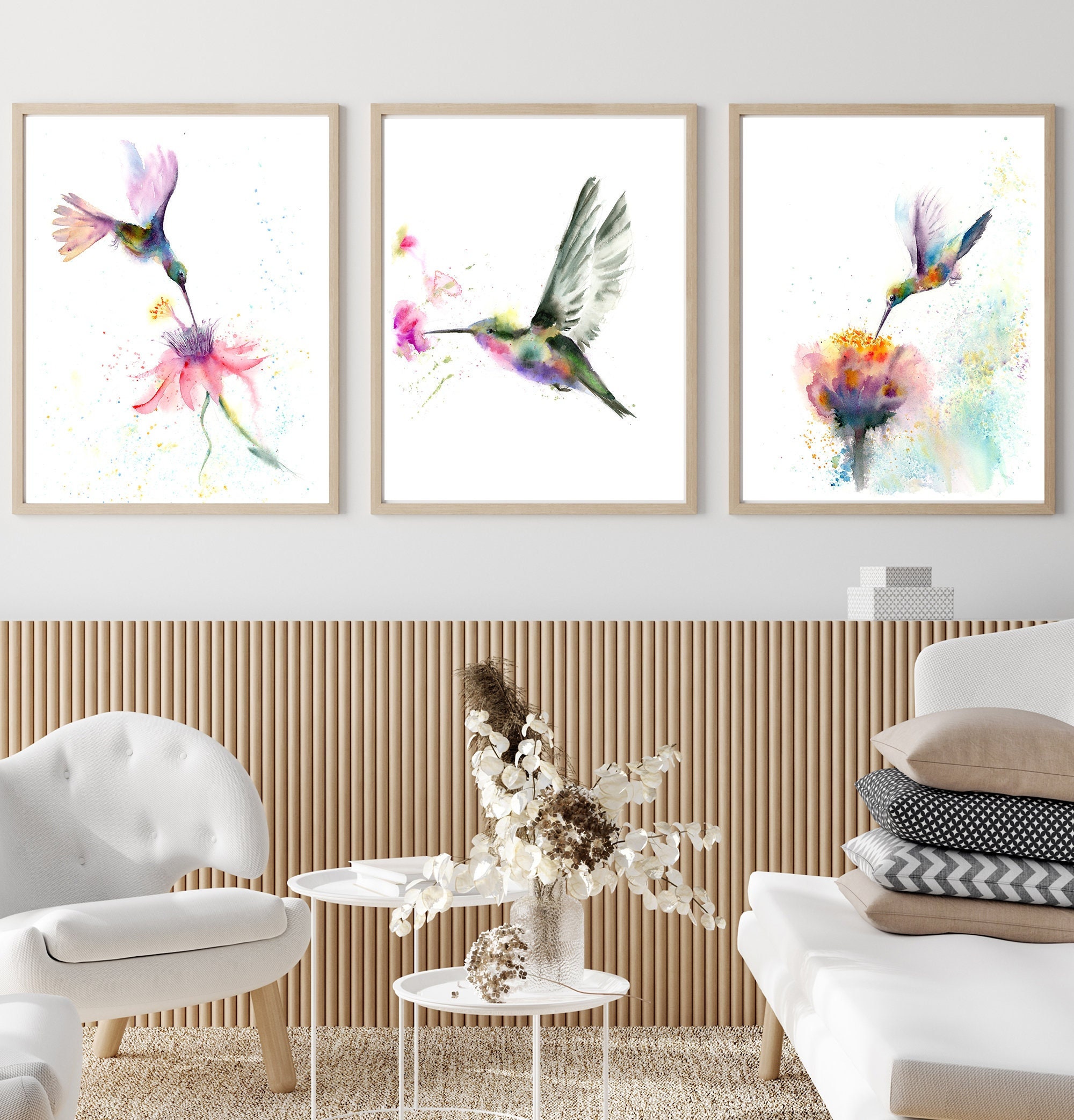 Set von 3 Kolibri-Drucken, Vögel mit Blumen Giclée, Kolibri-Wand-Dekor,  Original-Aquarell-Drucke, Home-Galerie-Set, Vogel-Kunstwerk - Etsy  Österreich