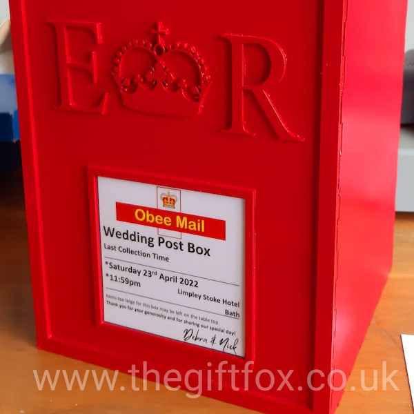 Personalised Wedding Cards Post Box Sign/Insert
