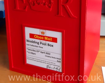 Personalised Wedding Cards Post Box Sign/Insert