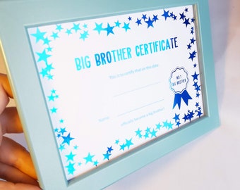 Big Brother Certificate In Blue Foil