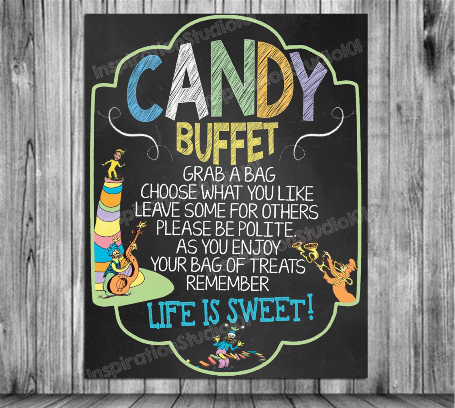 Personalized Candy Buffet Sign Oh the Places You'll Go Birthday