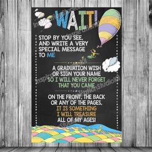 Please Leave a Message Sign ~ Oh The Places You'll Go Graduation - Chalkboard Poster Sign Banner Board Party Decoration Backdrop Printable