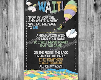 Please Leave a Message Sign ~ Oh The Places You&#39;ll Go Graduation - Chalkboard Poster Sign Banner Board Party Decoration Backdrop Printable