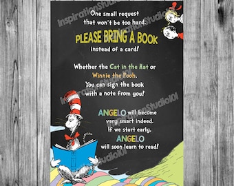 Personalized* Bring a Book Instead of a Card Invitation Insert / Book Request ~ Oh The Places You'll Go Birthday - Chalkboard Printable