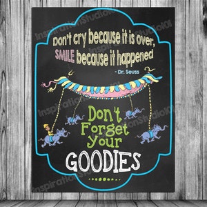 Personalized* Party Favor Sign ~ Oh The Places You&#39;ll Go Birthday - Chalkboard Poster Sign Banner Party Decoration Printable