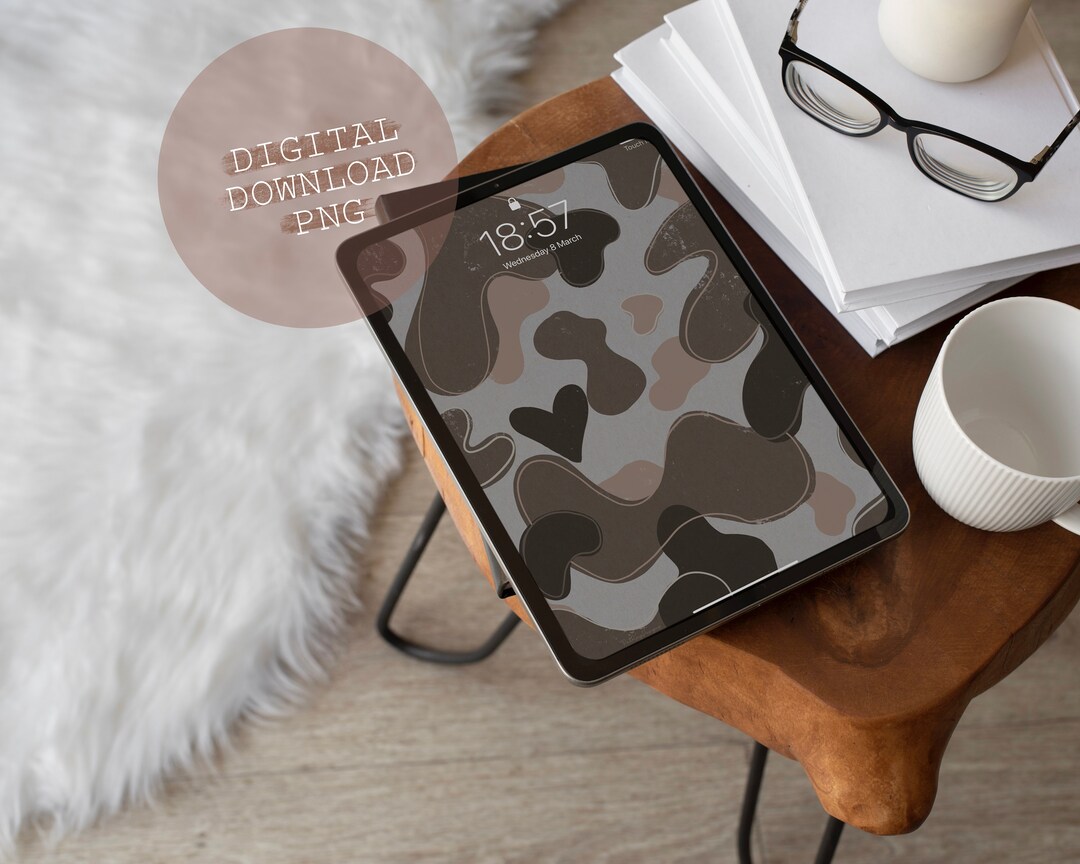 Brown and Cream Cow Print iPad Wallpaper Lockscreen - Etsy