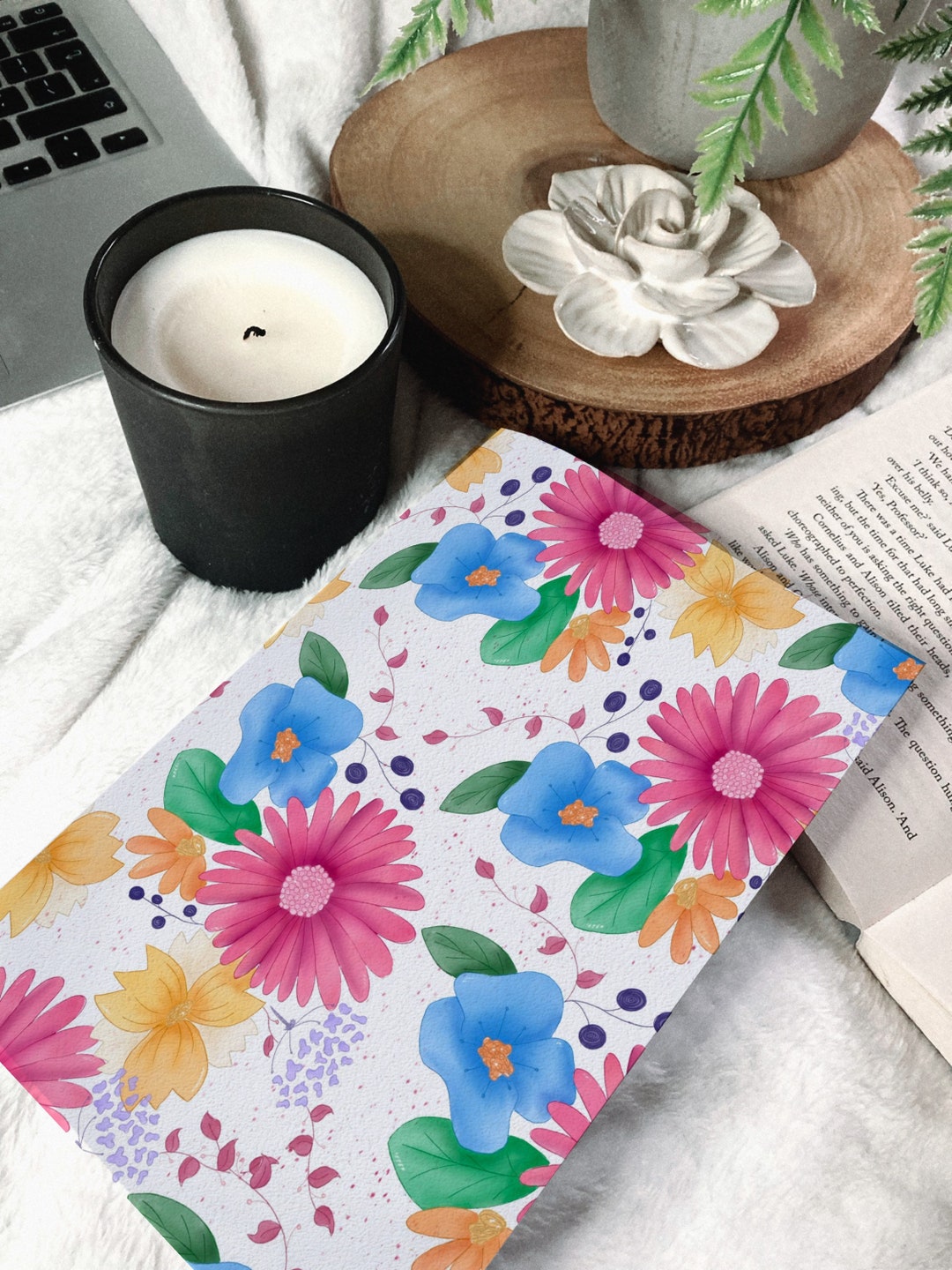 Floral A5 Notebook Lined Paper Exercise Book Etsy UK