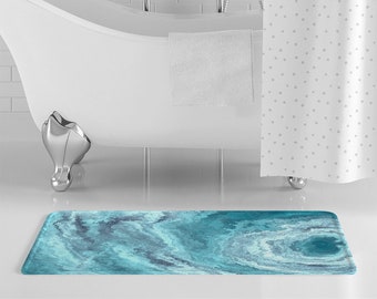 Aqua Bathroom Decor Etsy