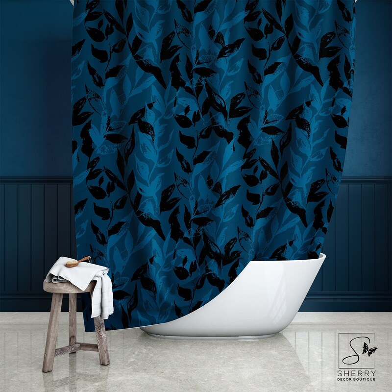 Blue Shower Curtain - Etsy