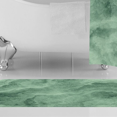 Green Marble Bath Mat Light Green Marble Bathroom Decor Etsy