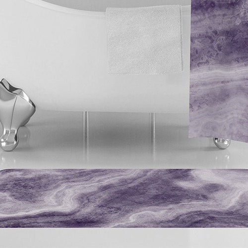 Amethyst Marble Bath Mat Purple Marble Bathroom Decor Geode | Etsy