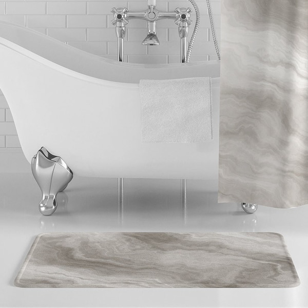 Ivory Marble Bathmat, Marble Bathroom Decor, Off-White Bathroom, Ivory Home Decor, Marble Home Decor, Non-Slip Bathmat