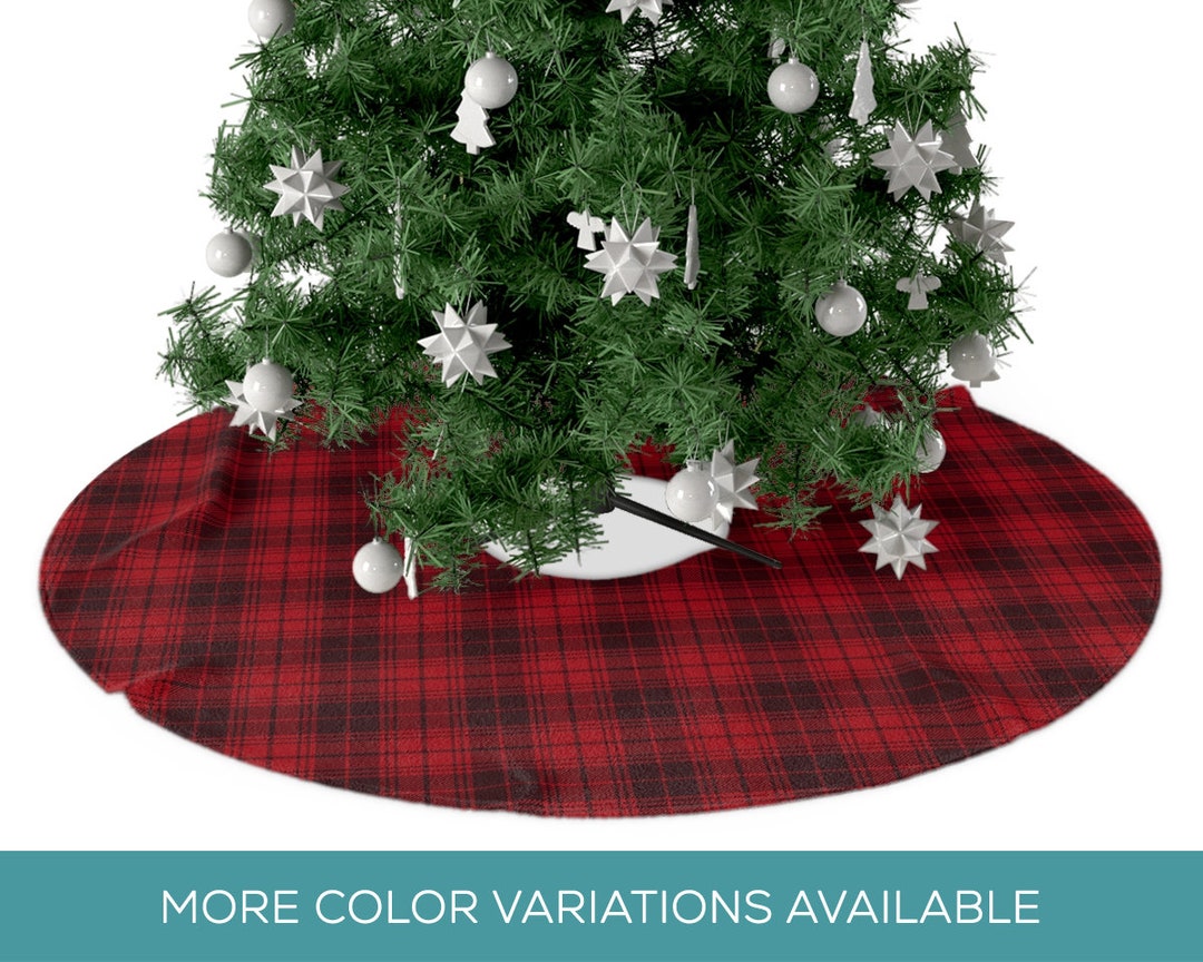 Cottagecore Plaid Christmas Tree Skirts Polyester Fleece Tree Etsy