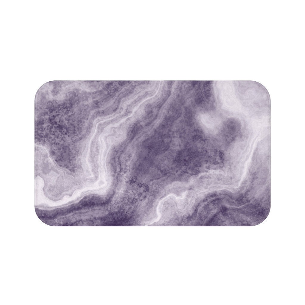 Amethyst Marble Bath Mat Purple Marble Bathroom Decor Geode Etsy