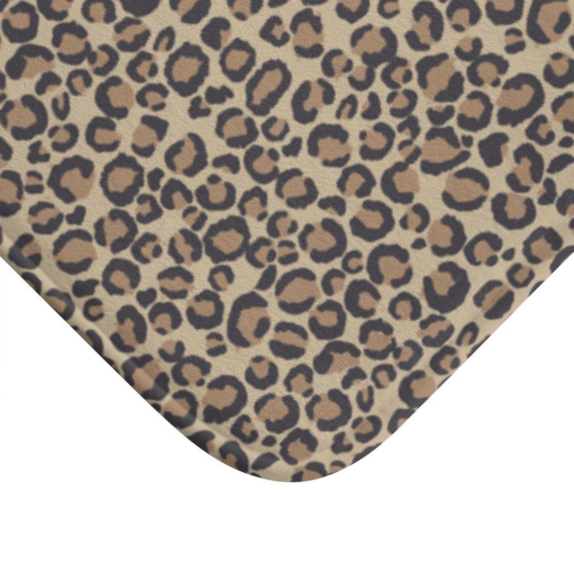 Leopard Bath Mat Beige Bathroom Decor Animal Print Home Etsy