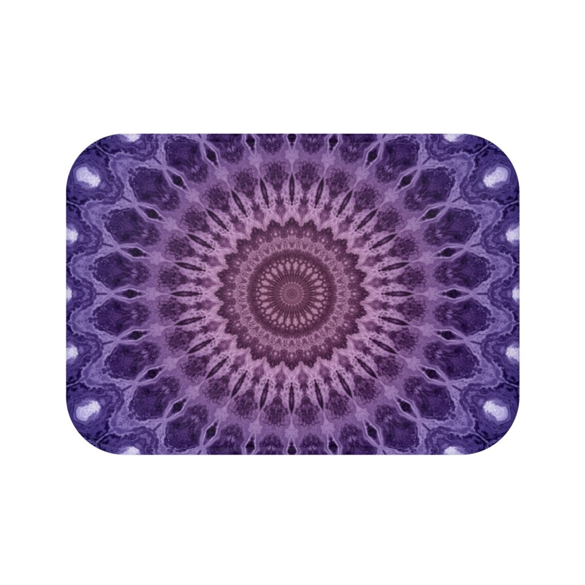 Violet Mandala Bath Mat Purple Bathroom Decor Mandala Etsy