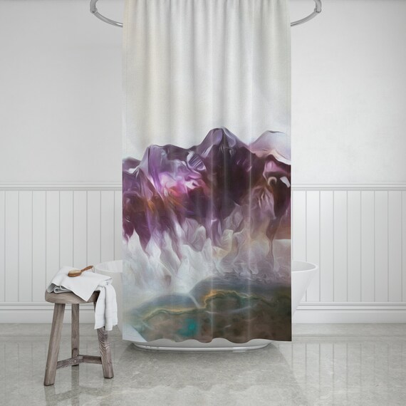 Amethyst Shower Curtain 72x72 Gemstone Bathroom Etsy