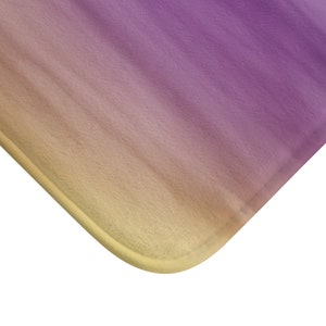 Purple & Yellow Color Wash Bath Mat Colorful Paint Streaks | Etsy
