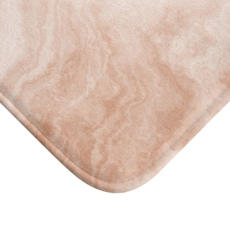 Peach Marble Bath Mat Light Orange Marble Bathroom Decor Etsy