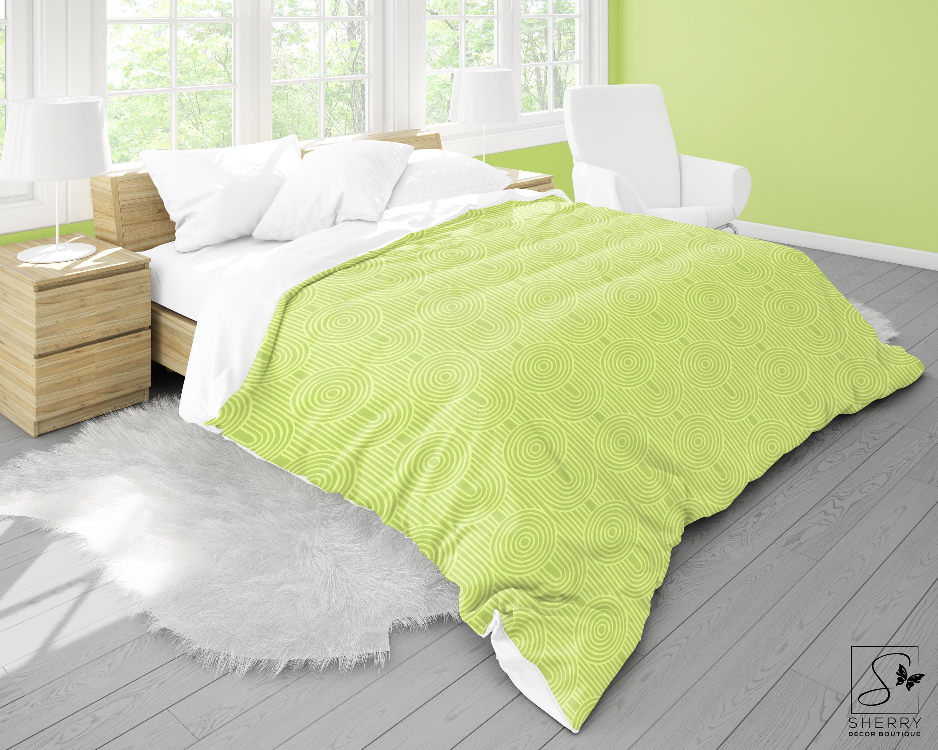 Housse de couette percale de coton lavé imprimé rose jaune romance