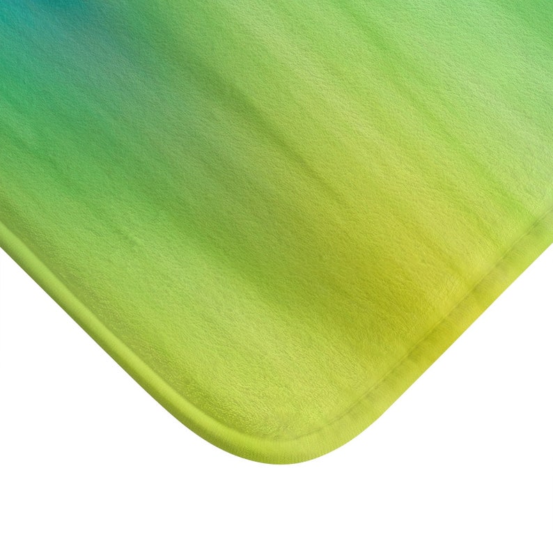 Blue Green & Yellow Color Wash Bath Mat Colorful Paint - Etsy