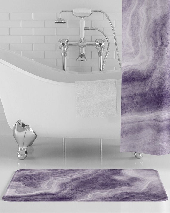 Geode Bathroom Decor Agate Bathroom Purple Marble Bathroom Decor Non-Slip Bath Rug Memory Foam Amethyst Marble Bath Mat
