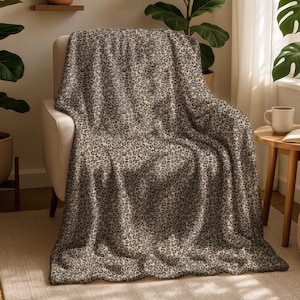 Leopardmönstrad filt | Sammetsfilt i mikrofiber | Tryckt på båda sidor