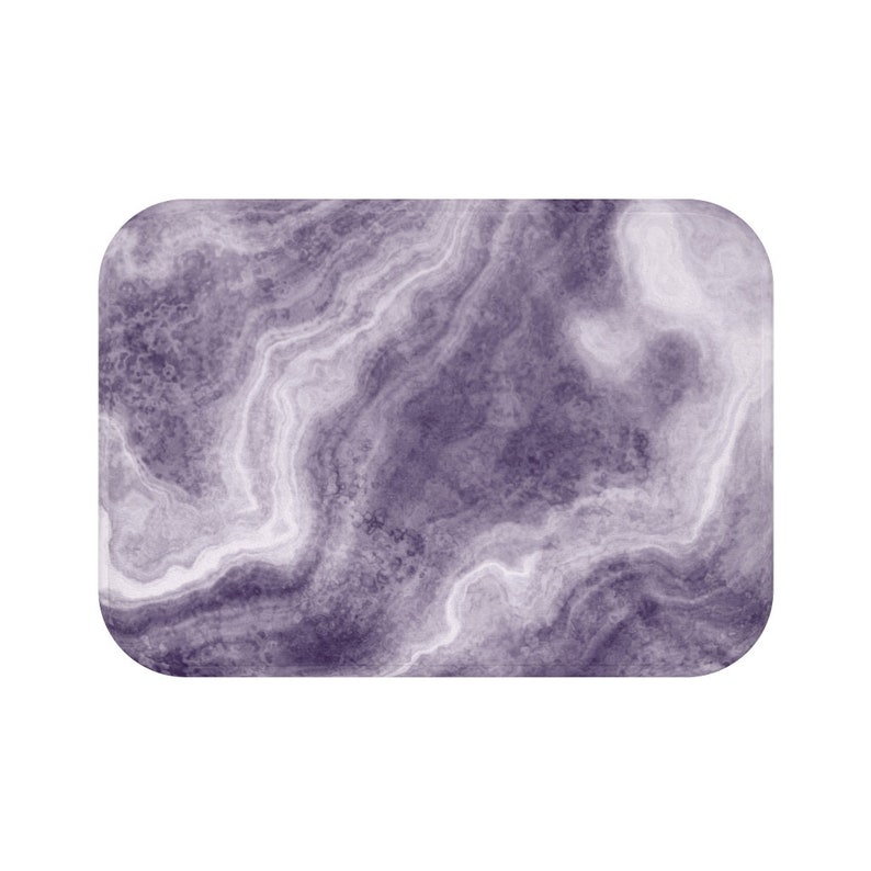 Amethyst Marble Bath Mat Purple Marble Bathroom Decor Geode Etsy