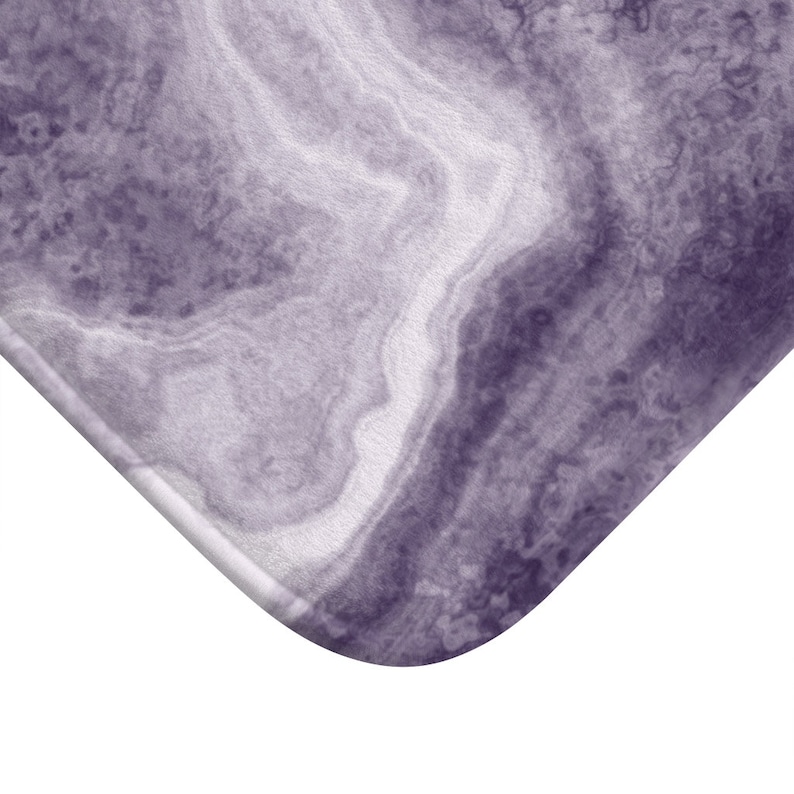 Amethyst Marble Bath Mat Purple Marble Bathroom Decor Geode Etsy