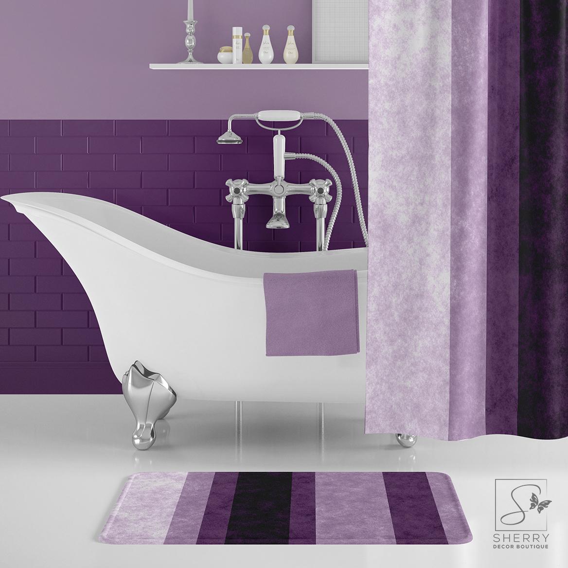 Purple Color Bath Rugs Absorbent Non Slip Door Mats Soft Carpet 並行輸入品