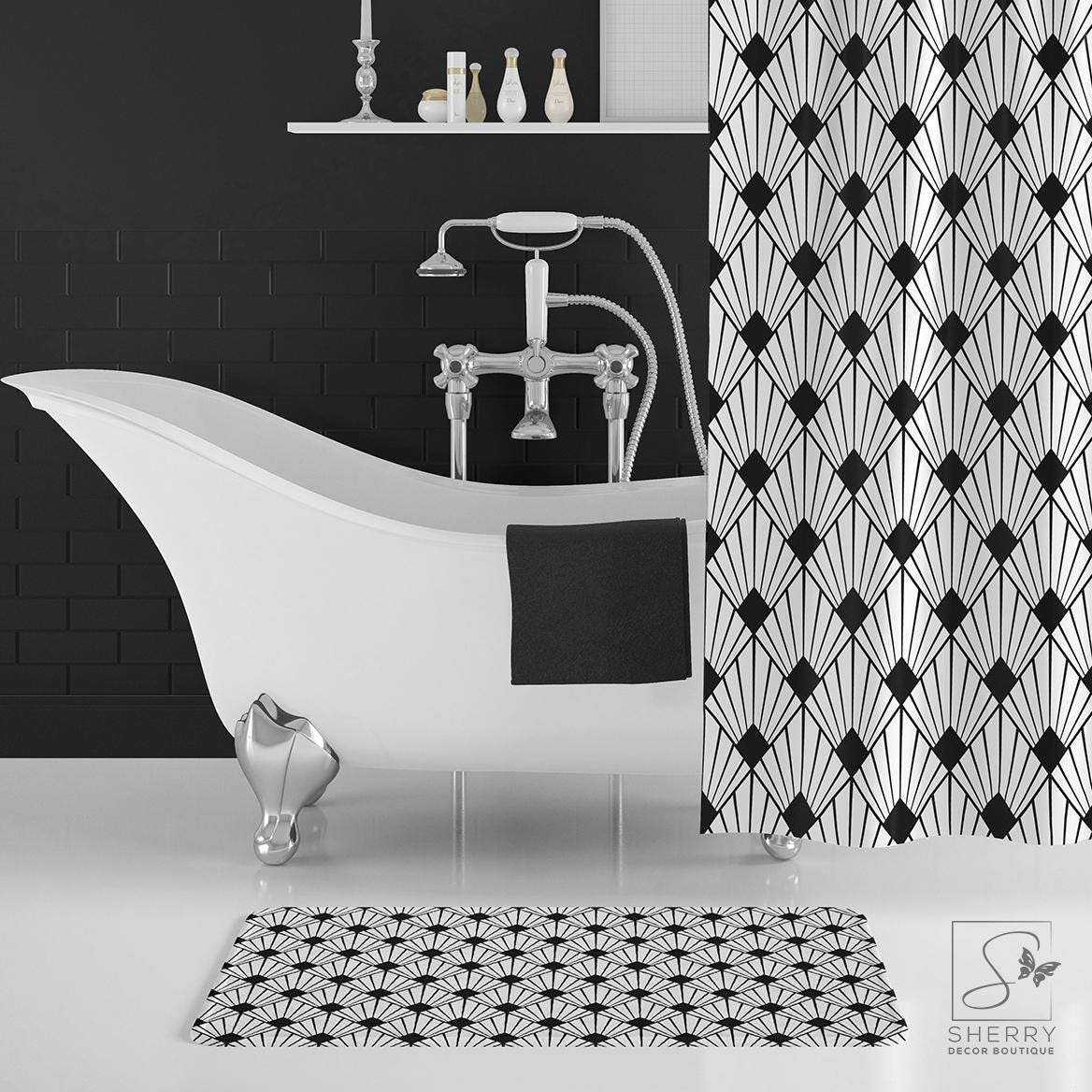 Geometric Bath Mat - Etsy