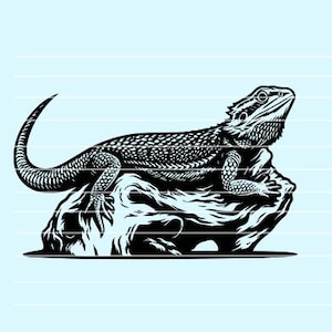 Bearded Dragon Art, Reptile SVG, Lizard Clipart, Cute Animal Vector, Reptile Lover Gift, Cricut & Laser Engraving Files, Digital Download