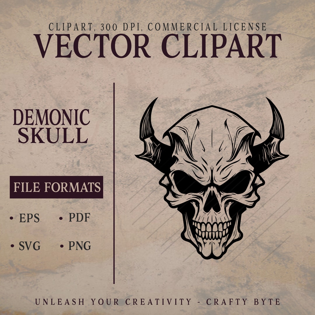 Skull Svg File Demon Skull Svg Skull Cut File Demonic Skull - Etsy