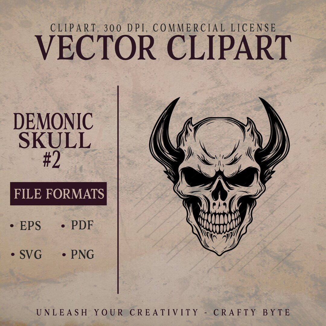 Skull Svg File Demon Skull Svg Skull Cut File Demonic Skull - Etsy