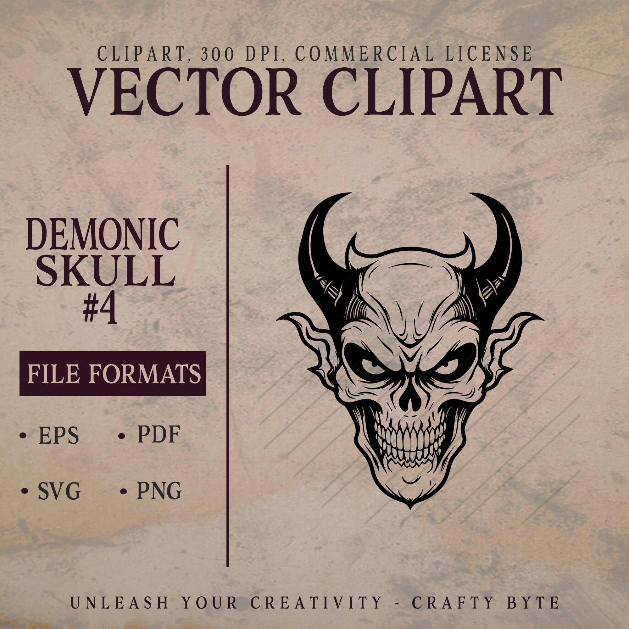 Skull Svg File Demon Skull Svg Skull Cut File Demonic Skull - Etsy Canada