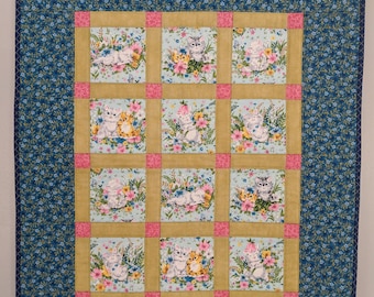 Vintage Kitties Wall Quilt / Doll Quilt