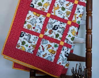 Tossed Animal Baby Quilt Small Quilt Crib Quilt