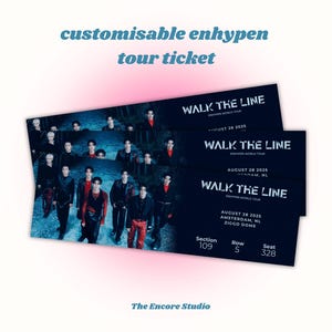 Anpassbare ENHYPEN Walk The Line World Tour Konzertkarte | DIGITALER DOWNLOAD