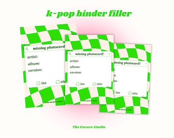 Missing photocard binder fillers / place holders | DIGITAL DOWNLOAD | Kpop Collection Supplies