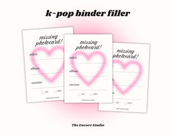 Missing photocard binder fillers / place holders | DIGITAL DOWNLOAD | Kpop Collection Supplies