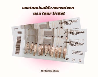 Customisable Seventeen USA Tour Concert Ticket | DIGITAL DOWNLOAD