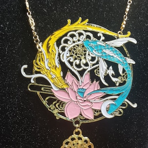 Legendary dragon and carp necklace