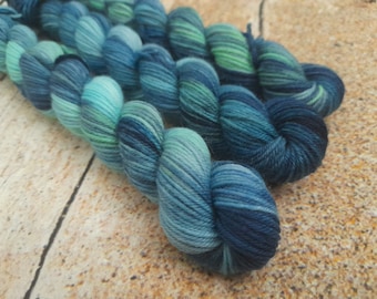 20g Aurora, Mini Skeins, hand dyed shawl sock yarn, fingering weight