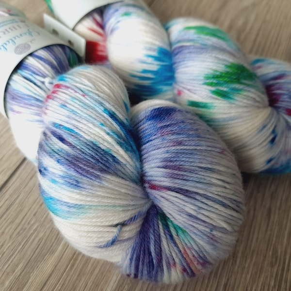 100g Watercolour, 4PLY Weight, hand dyed shawl sock yarn, fingering weight, merino, nylon