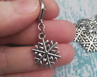 Snowflake Stitch Markers, progress keepers, charms, knitting, crochet accessories, notions