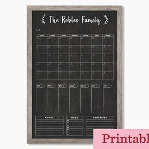 Chalkboard Calendar PRINTABLE! #24103