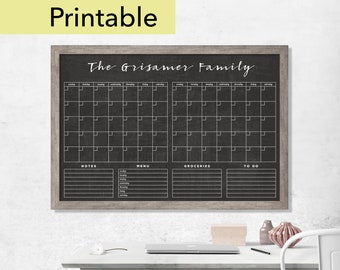 Command Center  Chalkboard Calendar PRINTABLE #24102